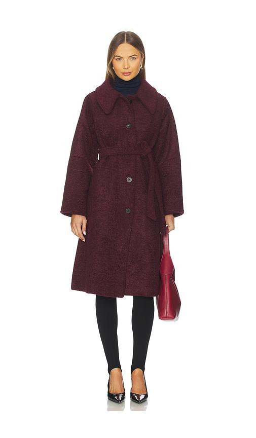 Maude Club Skylar Coat in Burgundy by MAUDE CLUB