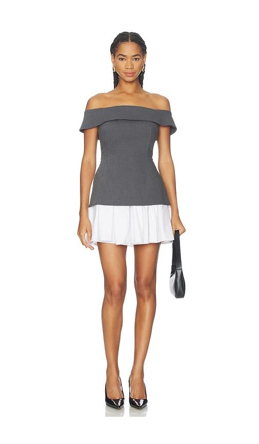 Maude Club x REVOLVE Grace Twill Dress in Charcoal by MAUDE CLUB