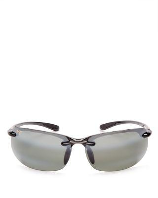 Banyans Polarized Rimless Wraparound Sunglasses by MAUI JIM