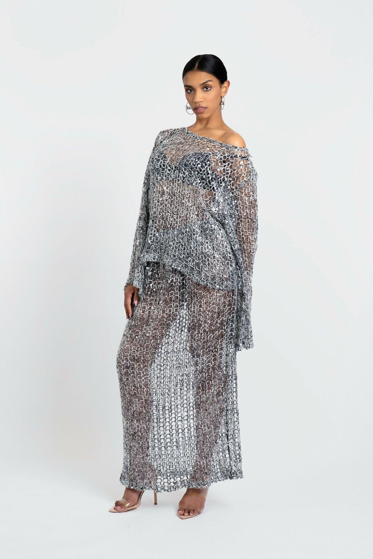 Naomi Sequin Long Two-Piece Skirt Set by MAUI X LOLITA