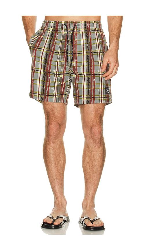 Maui and Sons Ember Plaid Jam Short in Grey by MAUI&SONS