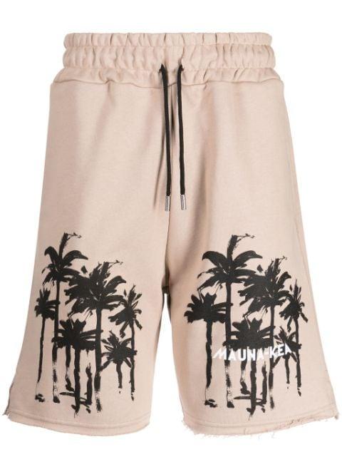 Dark Palms cotton track shorts by MAUNA KEA