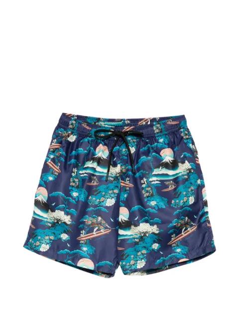 graphic-print drawstring-waist swim shorts by MAUNA KEA
