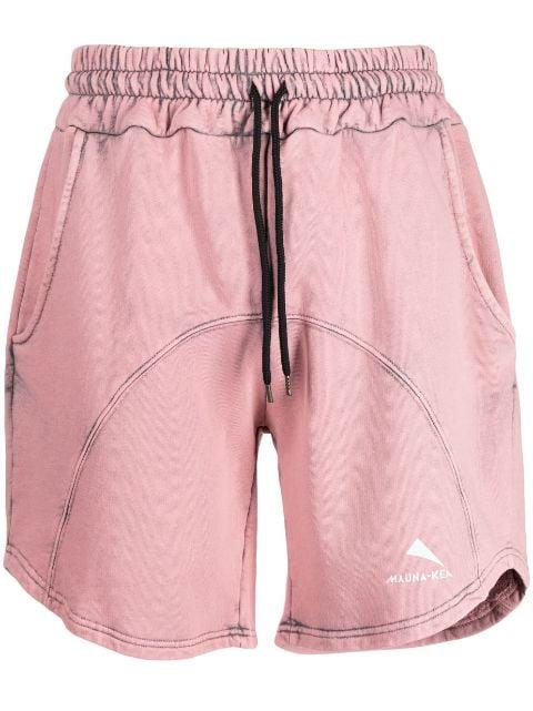 panelled logo-print cotton short by MAUNA KEA