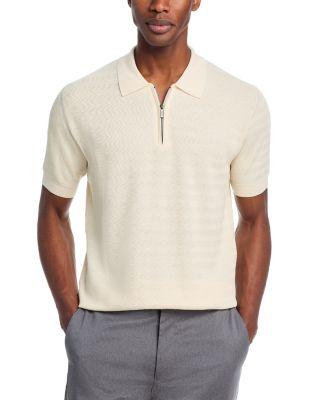 Chevron Quarter Zip Knit Polo Shirt by MAURIZIO BALDASSARI