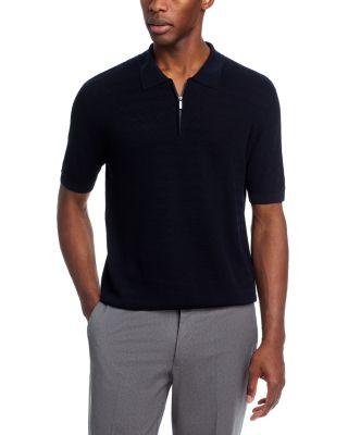 Chevron Quarter Zip Knit Polo Shirt by MAURIZIO BALDASSARI