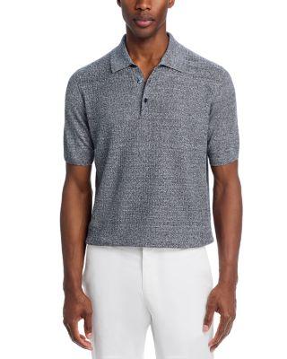 M&eacute;lange Parquet Stitch Knit Polo Shirt by MAURIZIO BALDASSARI
