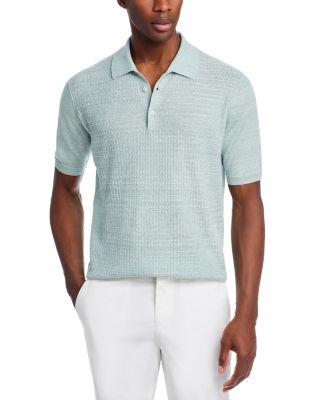 M&eacute;lange Parquet Stitch Knit Polo Shirt by MAURIZIO BALDASSARI