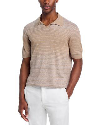 Tonal Stripe Knit Polo Shirt by MAURIZIO BALDASSARI