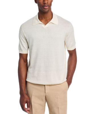 Tonal Stripe Knit Polo Shirt by MAURIZIO BALDASSARI