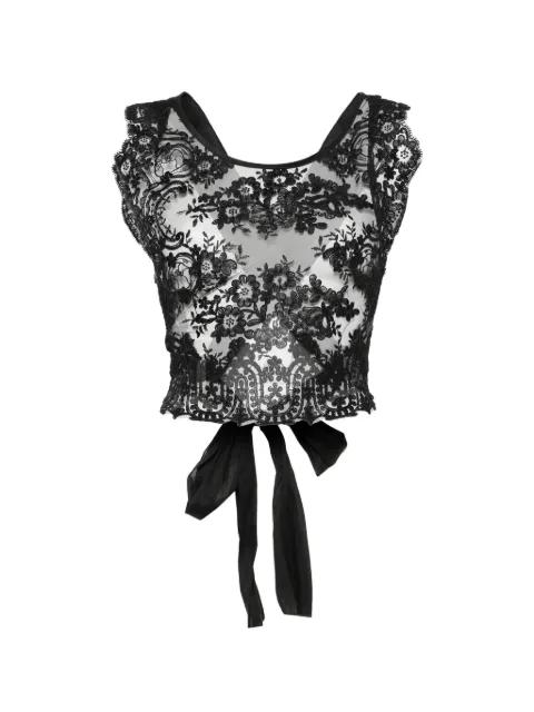 lace tie-back top by MAURIZIO BRASCHI