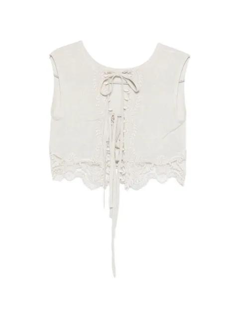 lace tie top by MAURIZIO BRASCHI