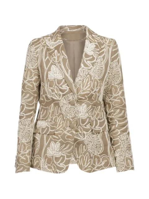 leaf-embroidered single-breasted blazer by MAURIZIO MASSIMINO