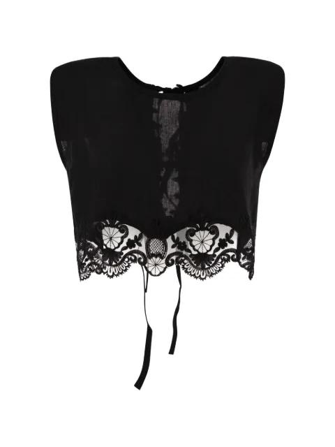 broderie anglaise lace-up top by MAURIZIO MYKONOS
