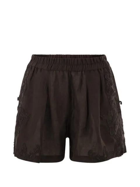 embroidered elasticated-waist shorts by MAURIZIO MYKONOS