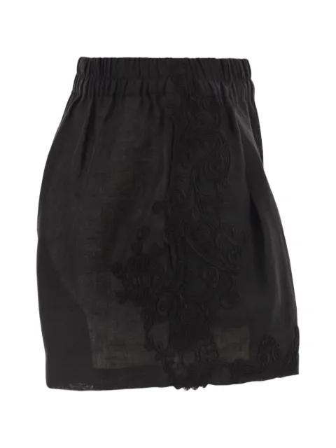 embroidered elasticated-waist shorts by MAURIZIO MYKONOS