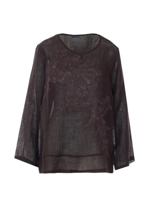floral-embroidery blouse by MAURIZIO PECORARO
