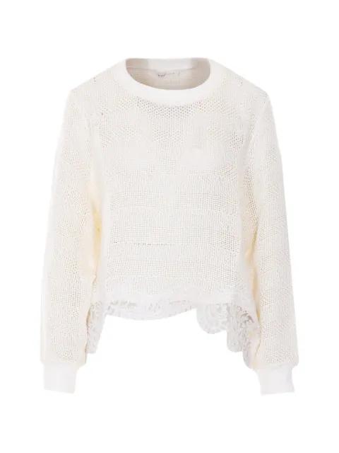 openwork crew-neck sweater by MAURIZIO PECORARO