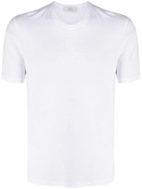 round-neck stretch-linen T-shirt by MAURO OTTAVIANI