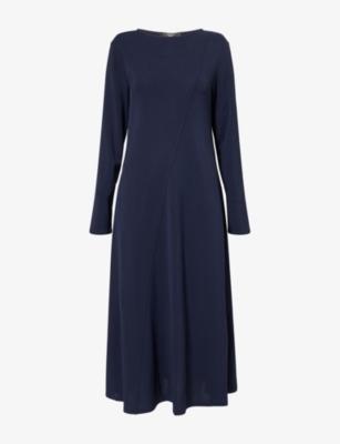 Acro Long-Sleeves Stretch-Woven Midi Dress by MAX MARA