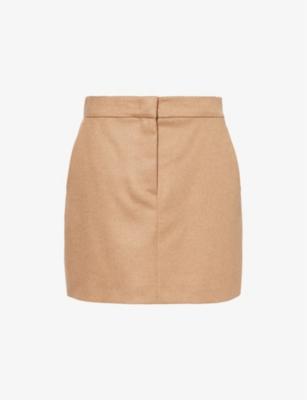 Ancella  A-line camel-wool mini skirt by MAX MARA