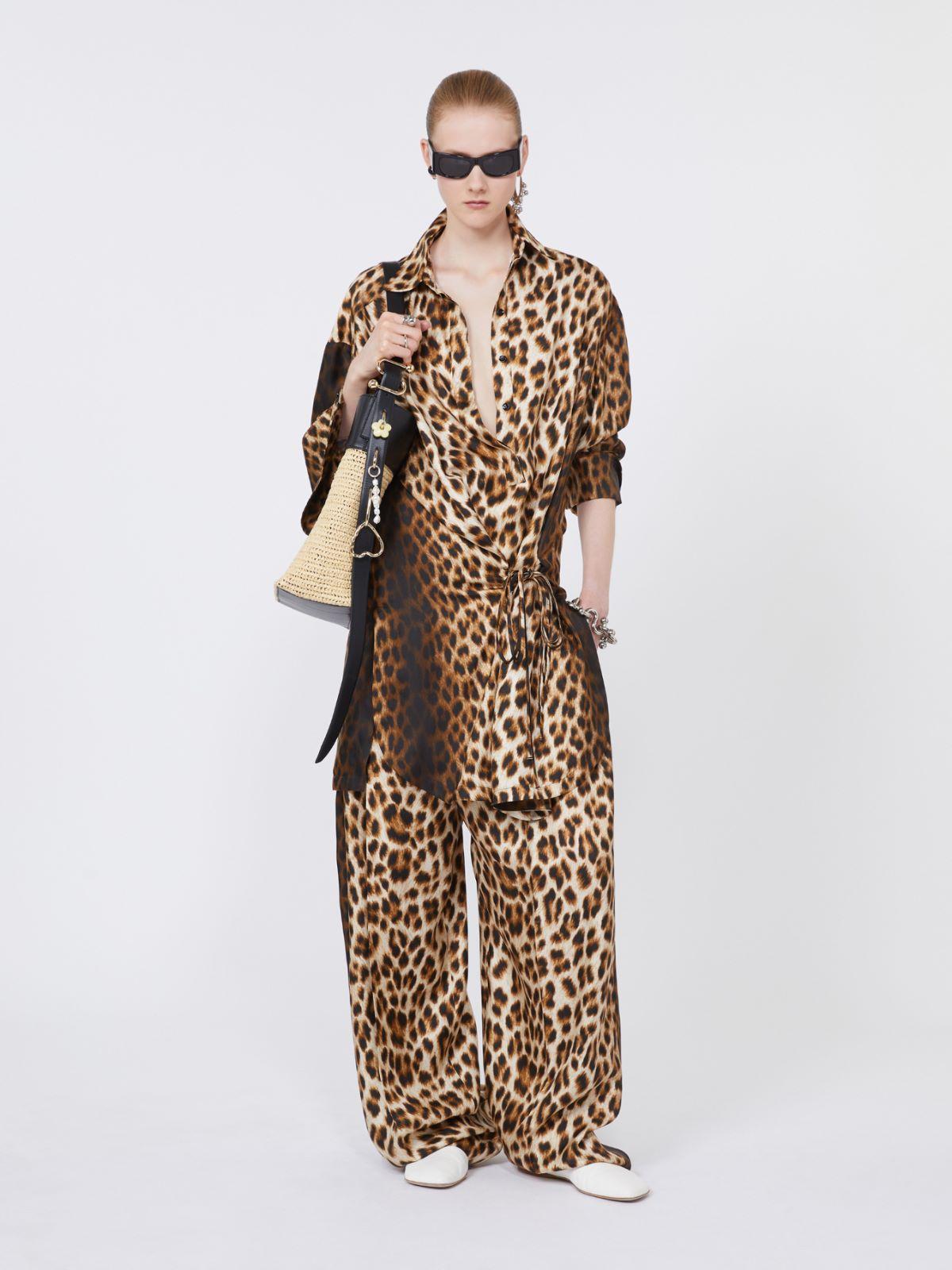 Animal-print pure silk trousers by MAX MARA