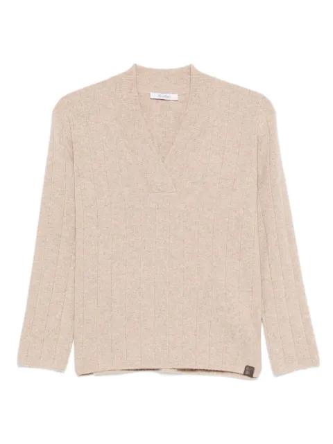 Arten ribbed v-neck jumper by MAX MARA