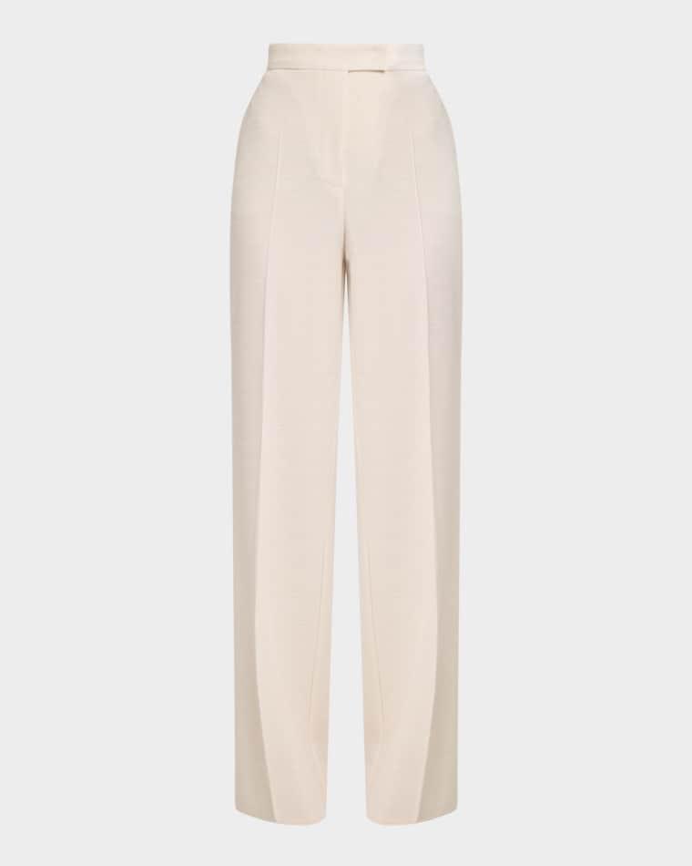 Attinia Wide-Leg Wool Pique Trousers by MAX MARA