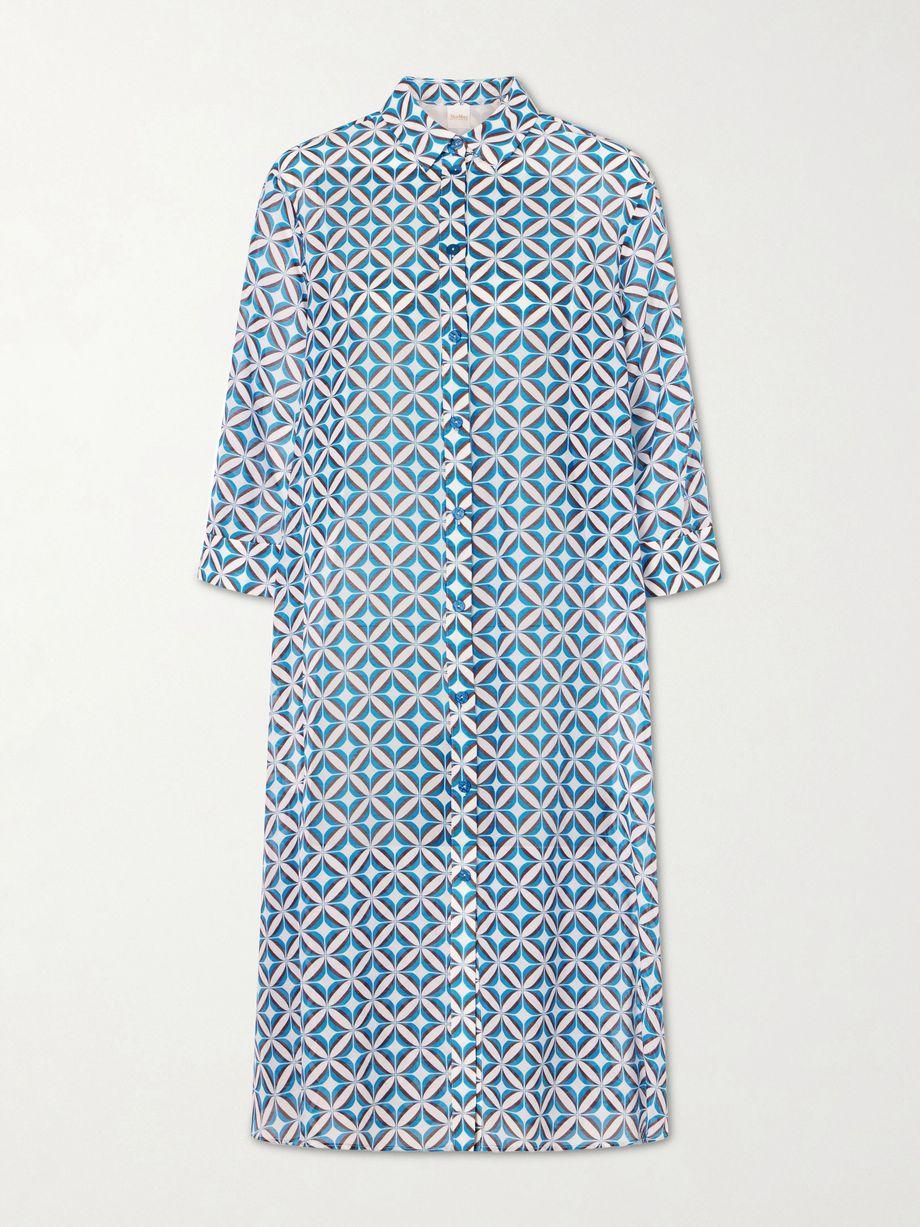 Beachwear Printed cotton and silk-blend midi dress by MAX MARA