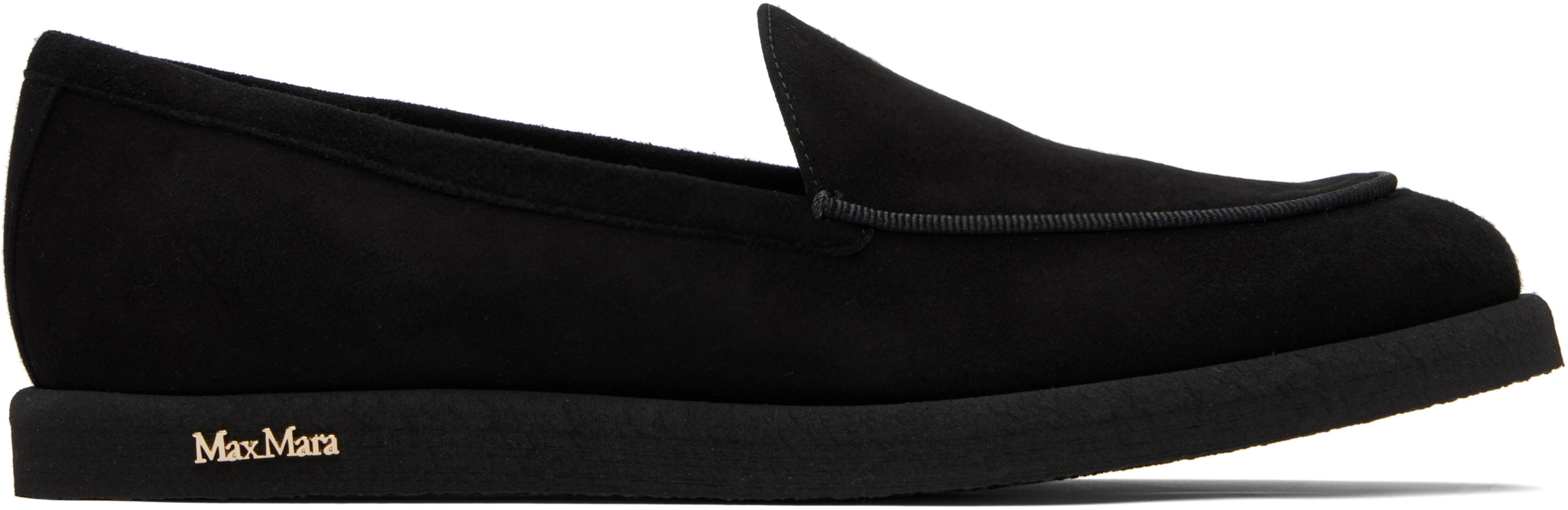 Black Soft Moc Loafers by MAX MARA