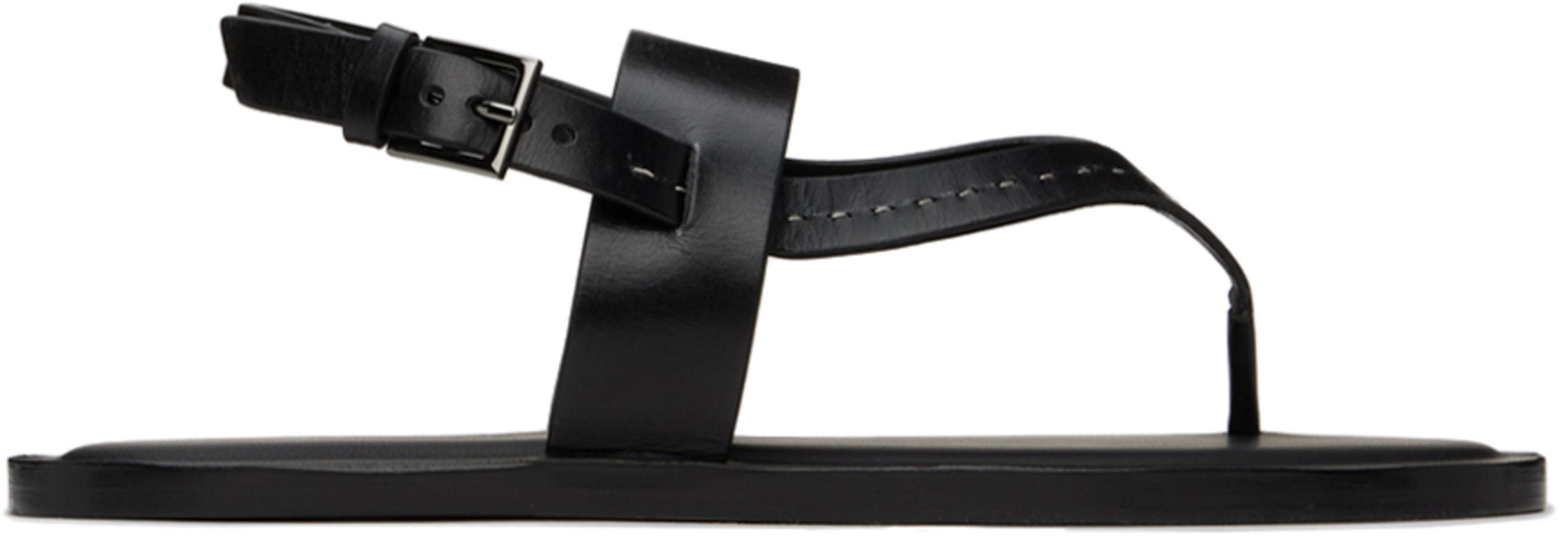 Black Thongstitch Sandals by MAX MARA