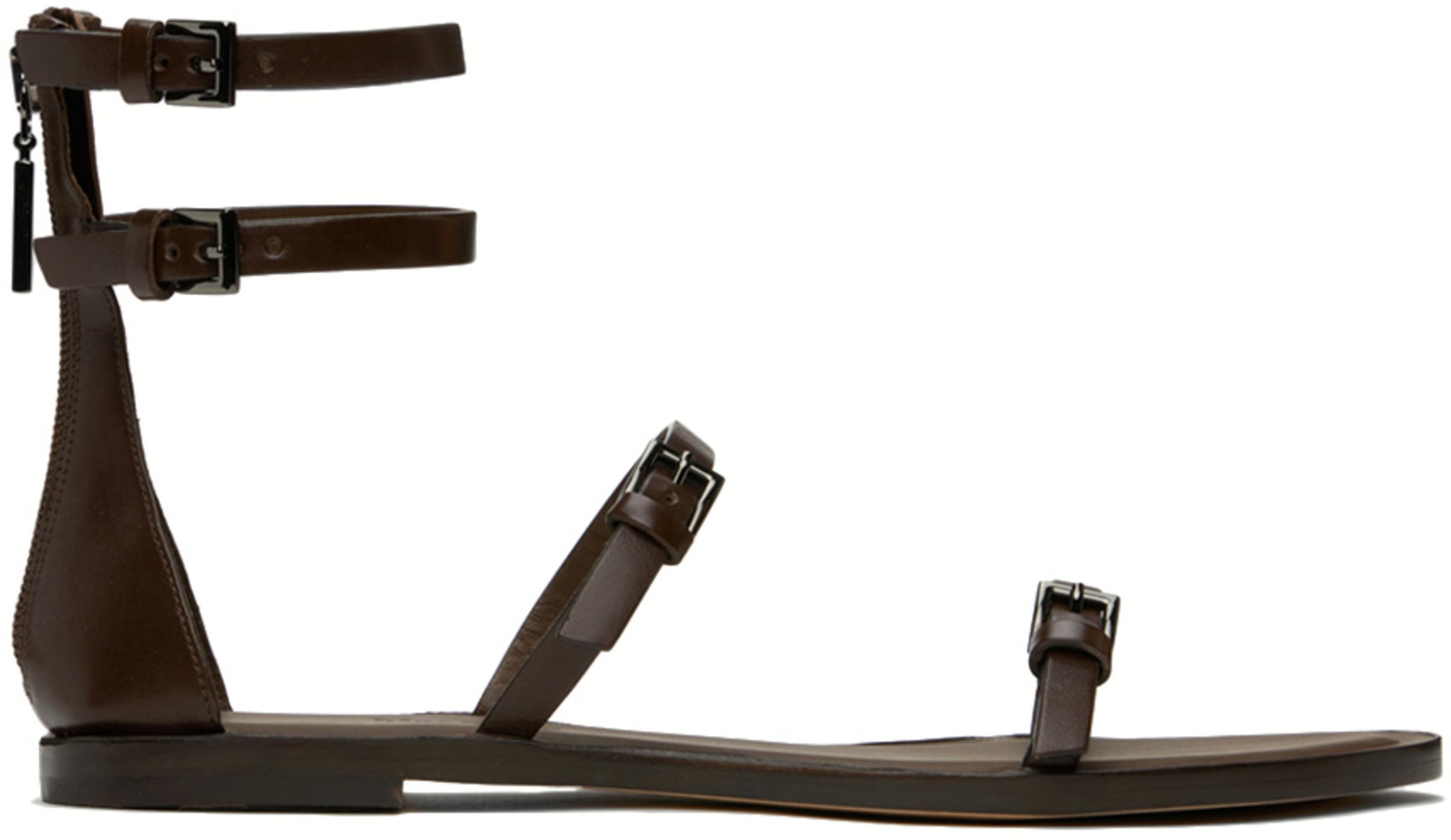Brown Evegflat Sandals by MAX MARA