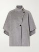Buckled leather-trimmed cashmere cape by MAX MARA Buckled leather-trimmed cashmere cape by MAX MARA