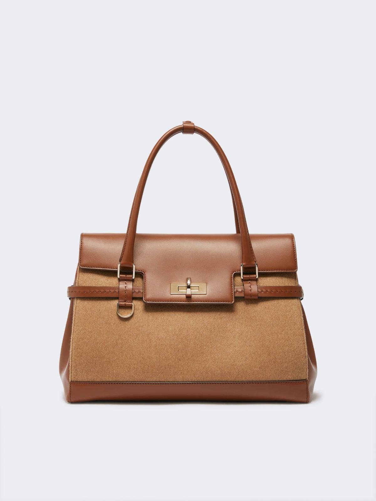 Camel and leather handbag by MAX MARA
