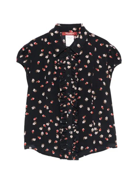 Canale flower-print ruffled top by MAX MARA