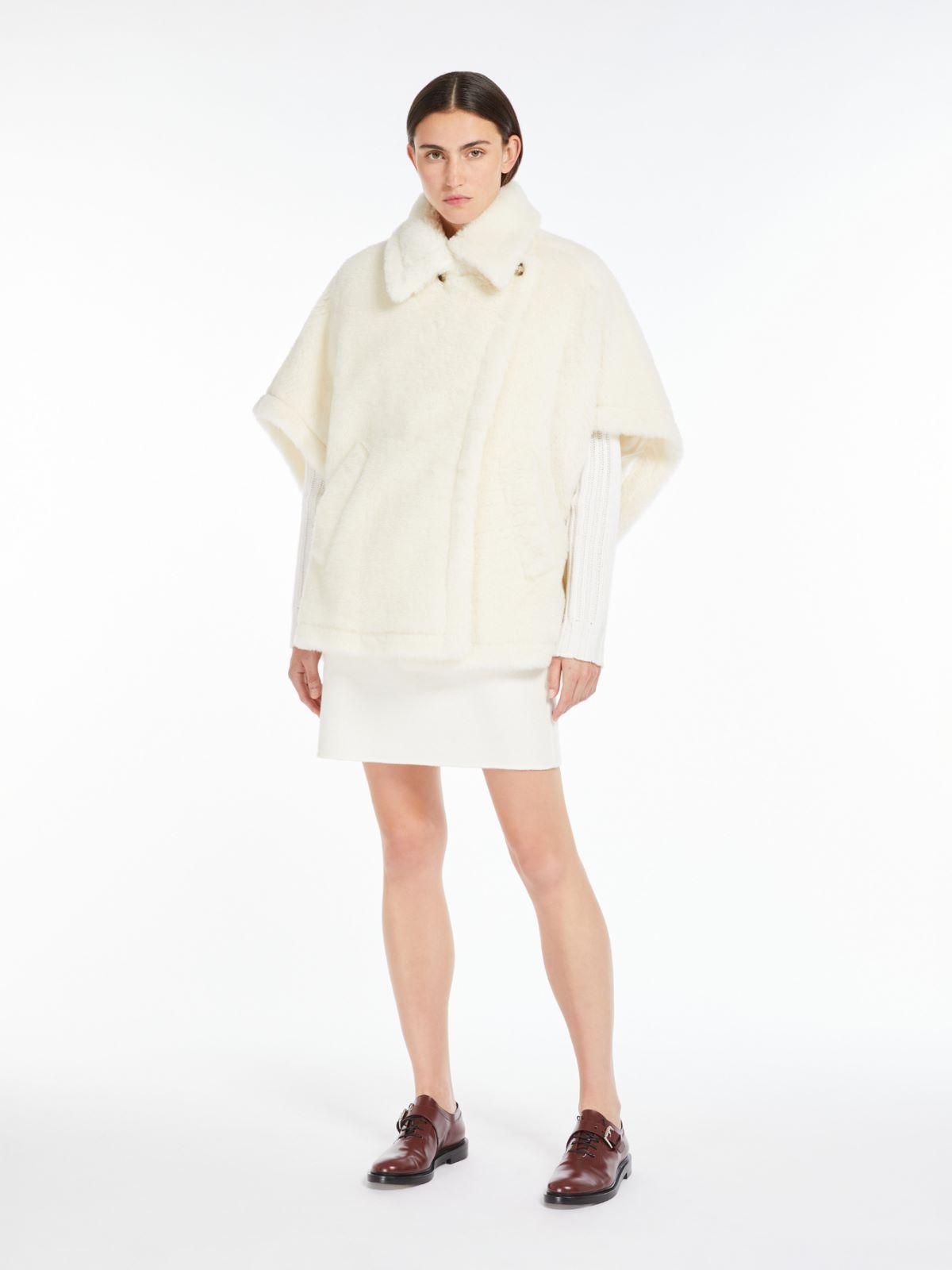 Cape in alpaca and wool Teddy fabric by MAX MARA