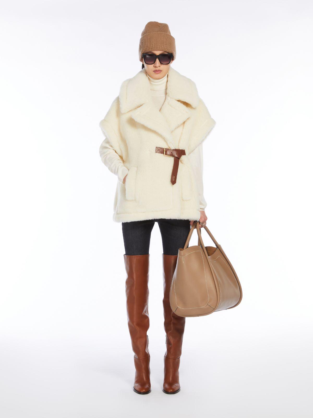 Cape in alpaca and wool Teddy fabric by MAX MARA