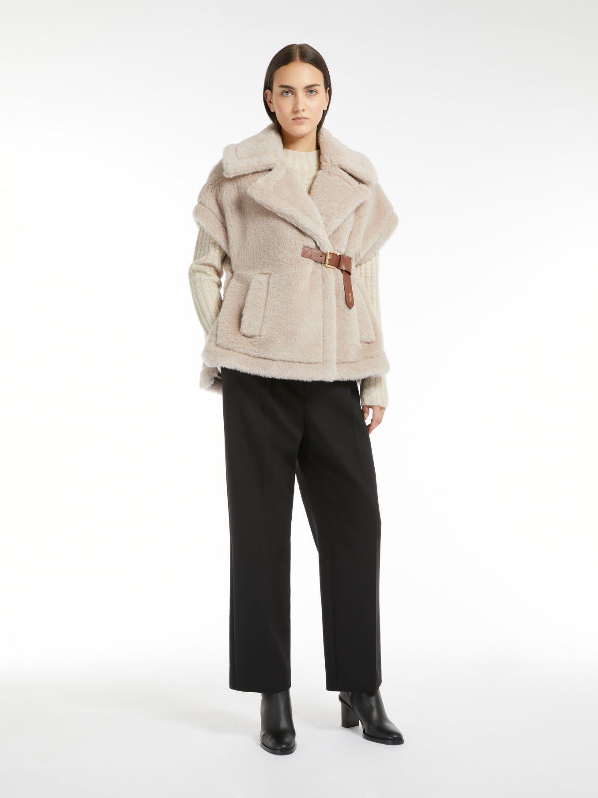 Cape in alpaca and wool Teddy fabric by MAX MARA