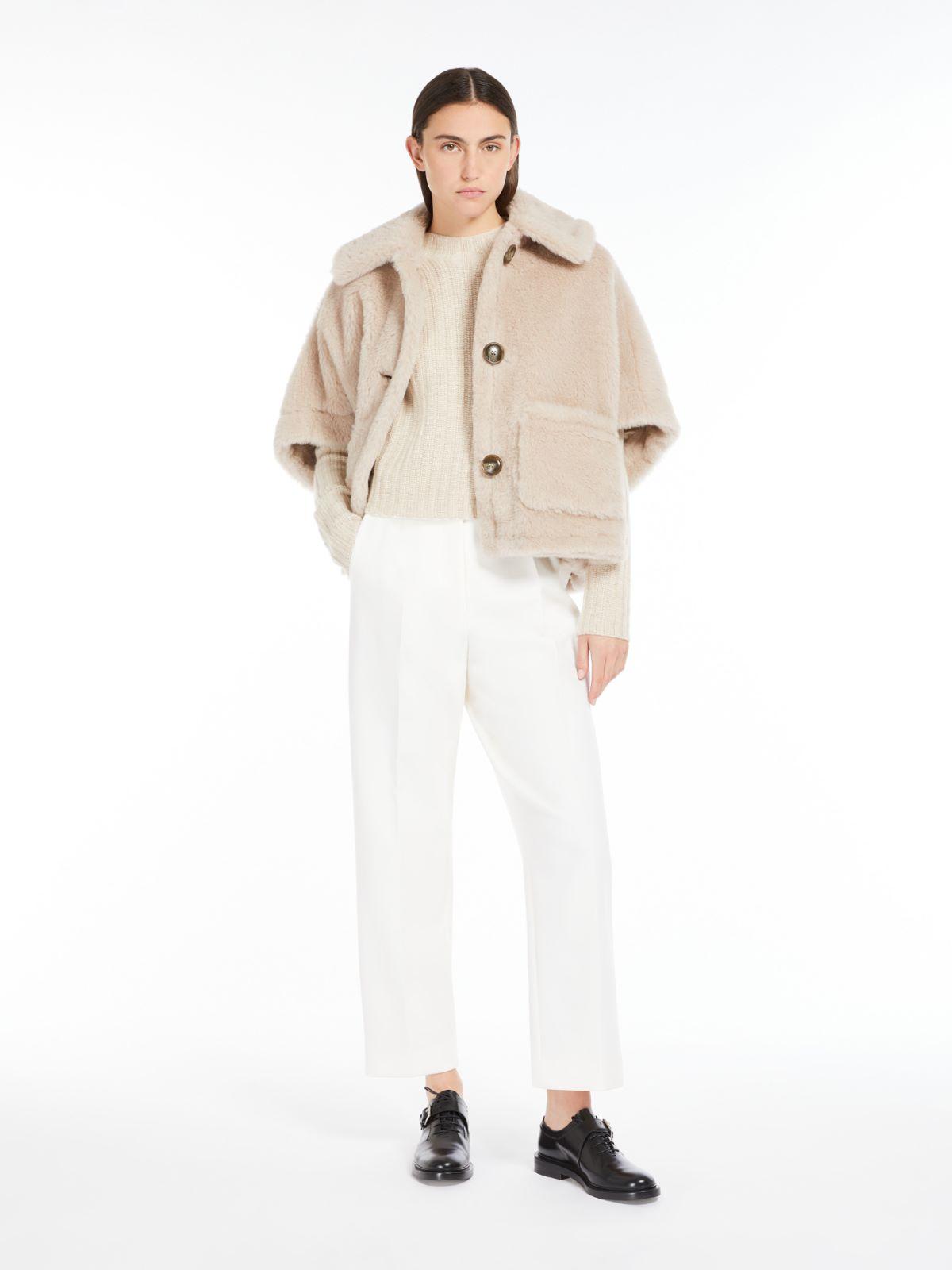 Cape in alpaca and wool Teddy fabric by MAX MARA