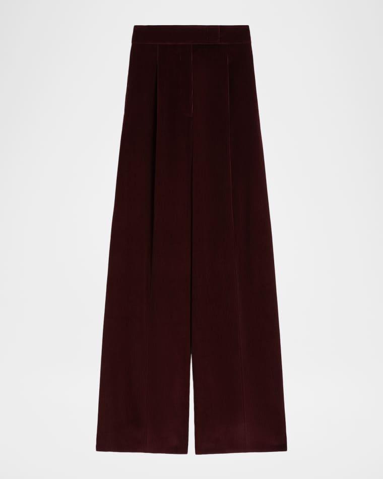 Cherry Wide-Leg Cotton Corduroy Pants by MAX MARA