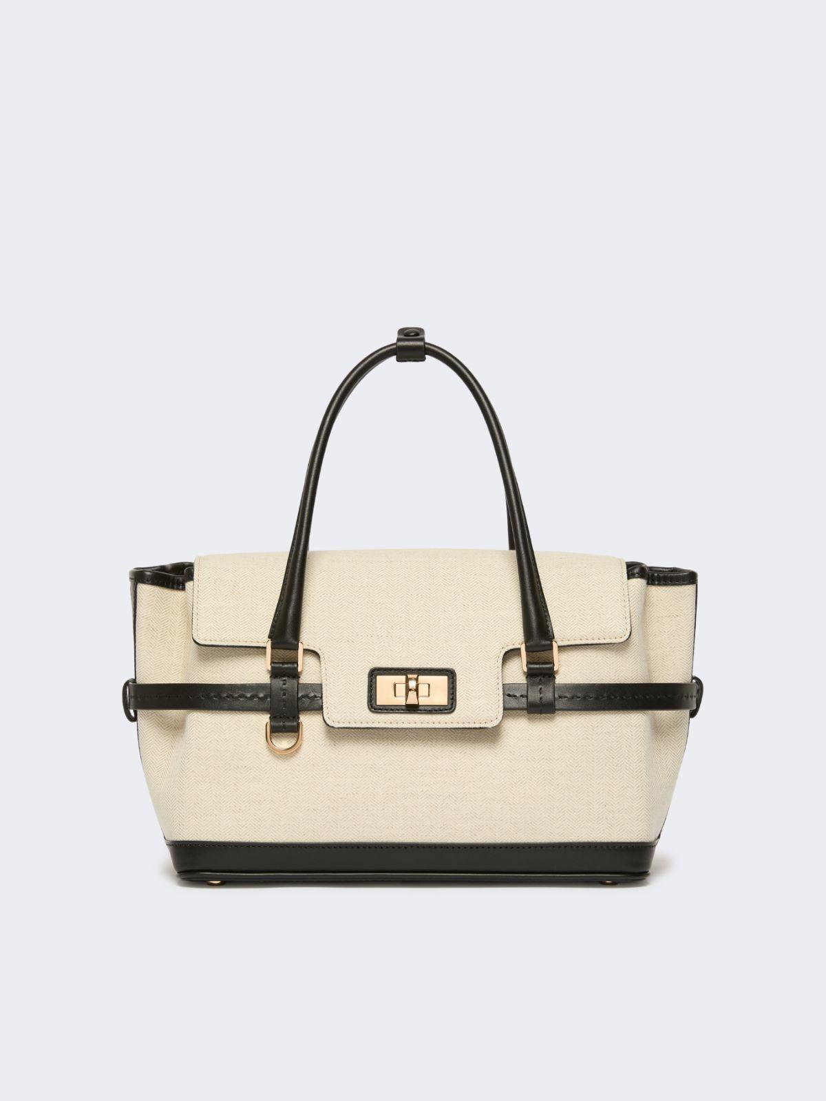 Chevron canvas and leather handbag by MAX MARA