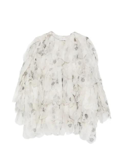 Chiffon floral ruffled jacket by MAX MARA