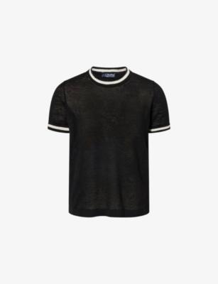Contrast-Stripe Trim Linen Top by MAX MARA