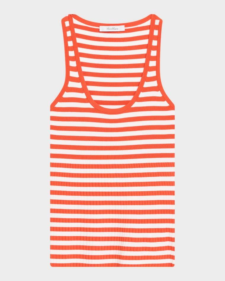 Coral Striped Rib Tank Top by MAX MARA