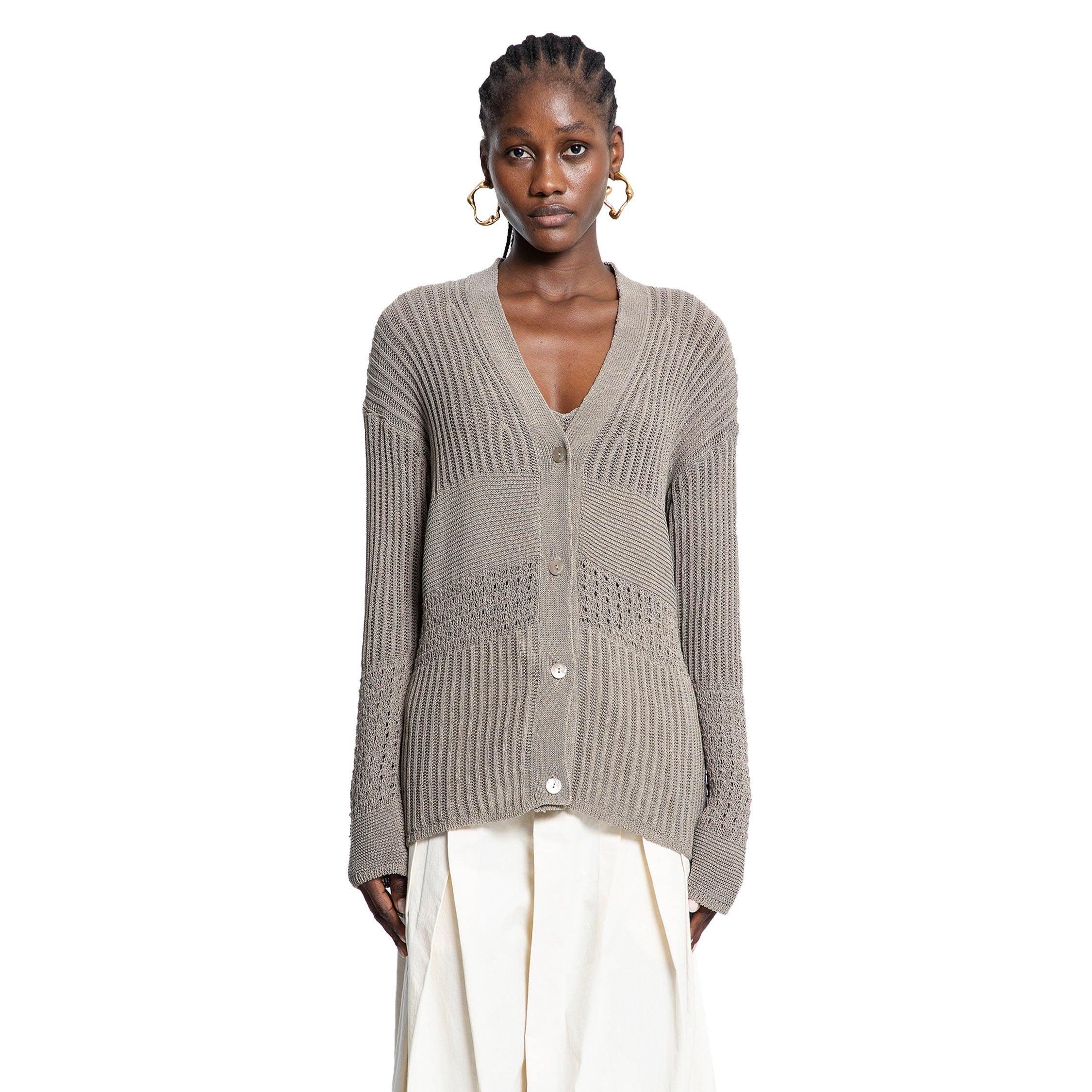 Cotton Blend Crochet Knit Cardigan by MAX MARA