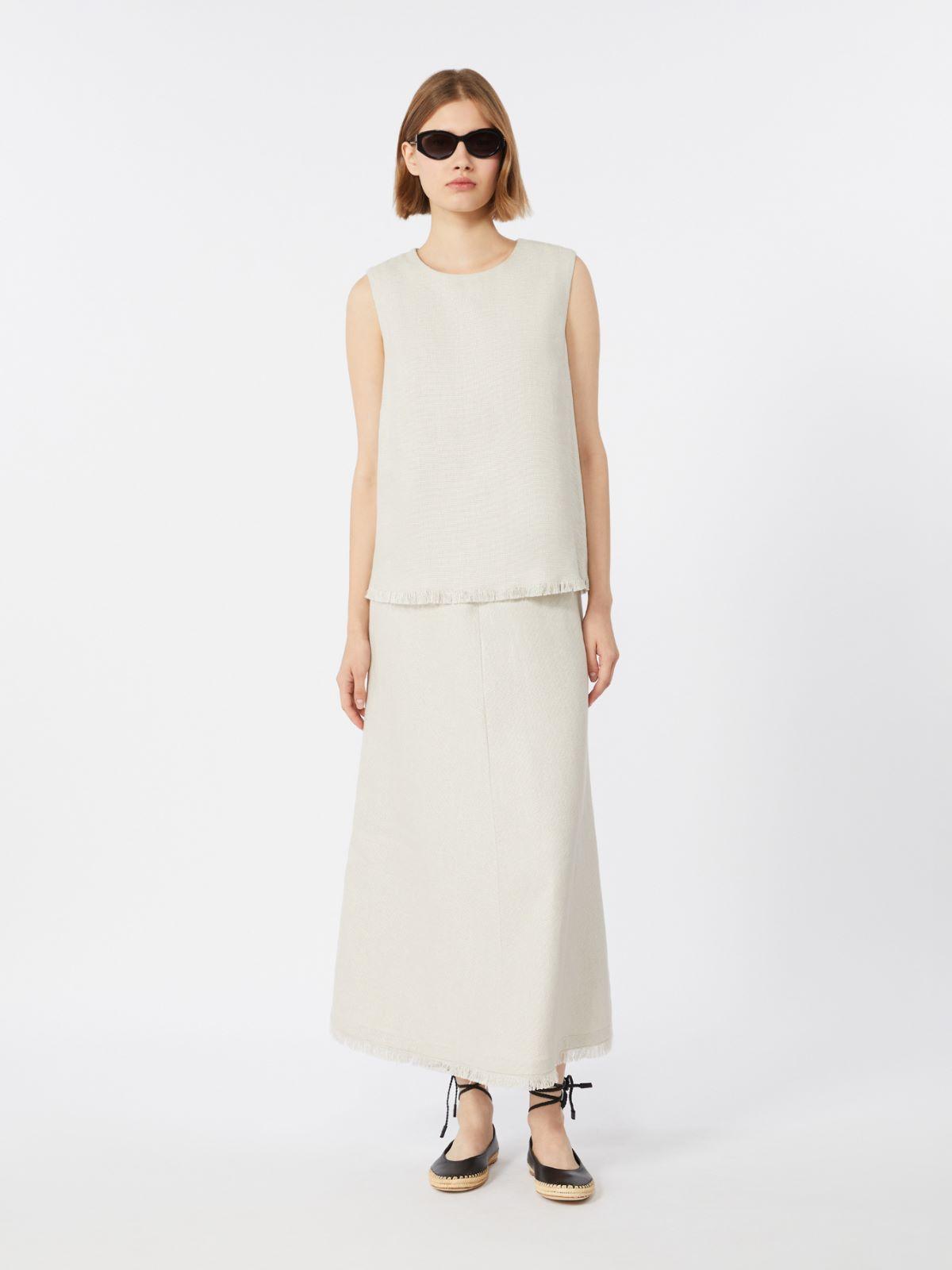 Cotton and linen basketweave skirt by MAX MARA
