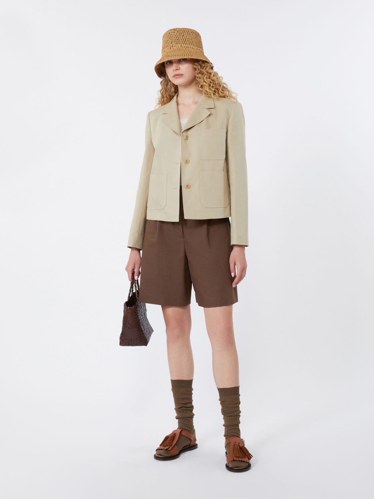 Cotton and linen canvas Bermuda shorts by MAX MARA