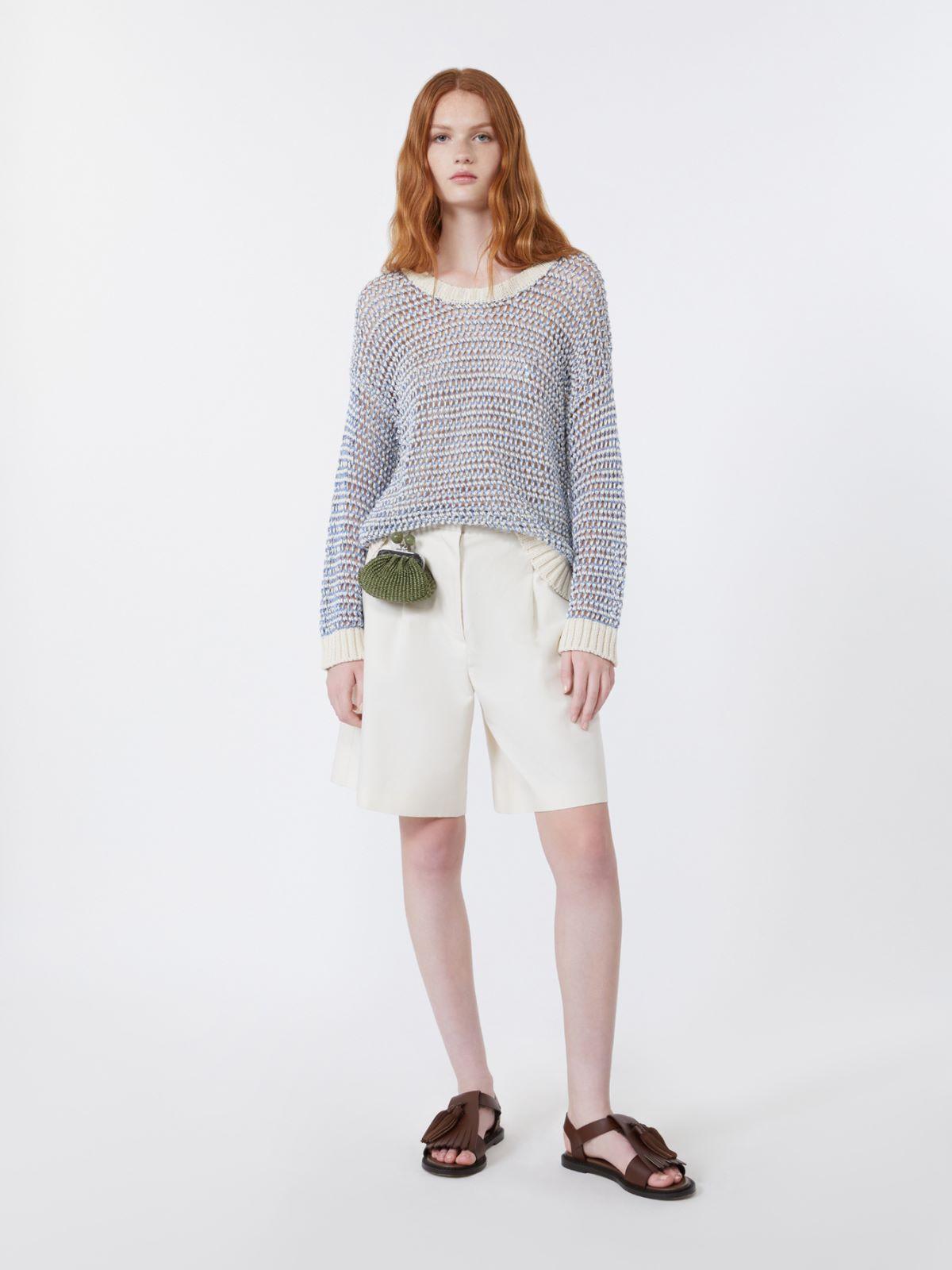 Cotton and linen canvas Bermuda shorts by MAX MARA