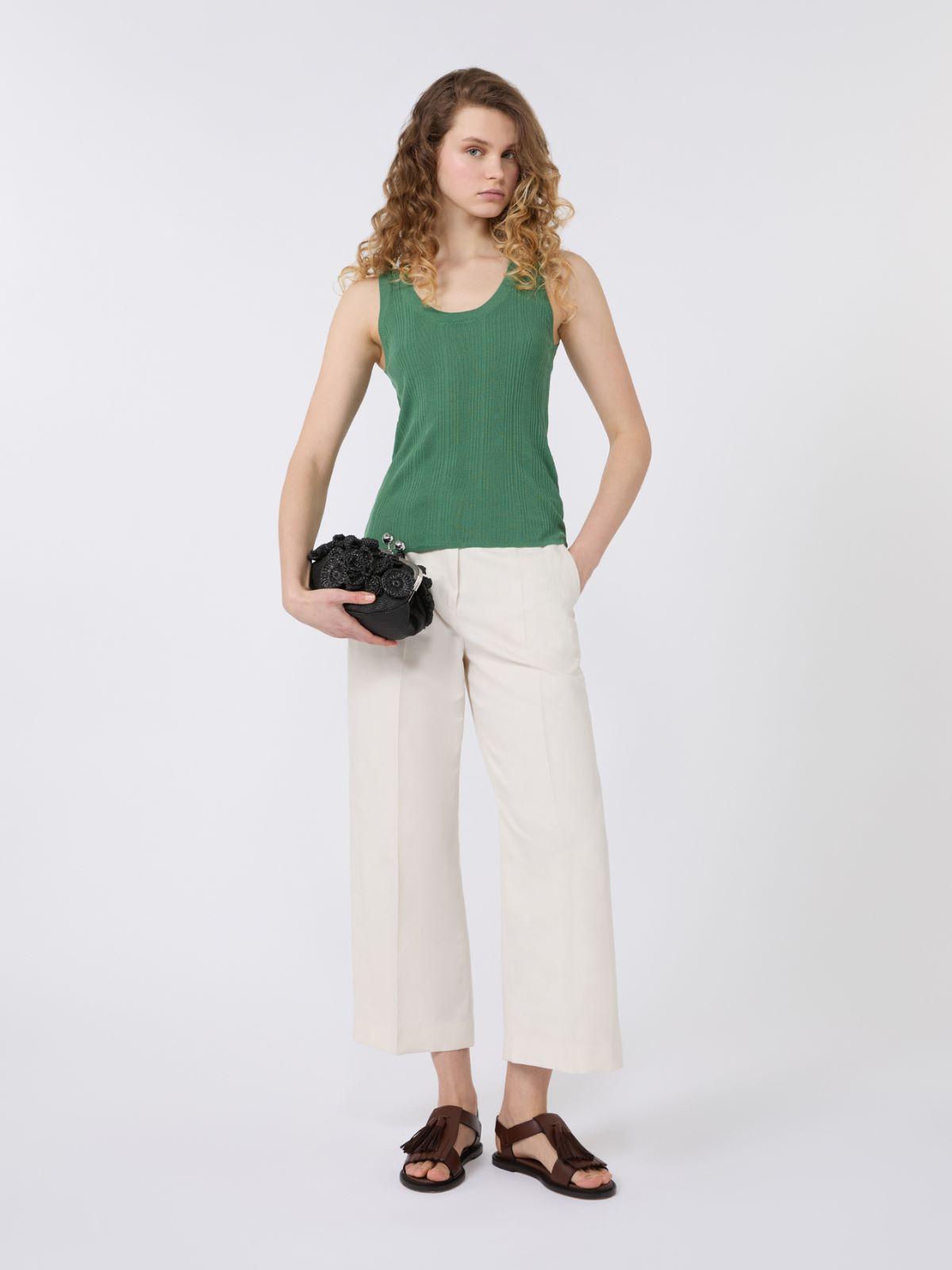 Cotton and linen canvas trousers by MAX MARA