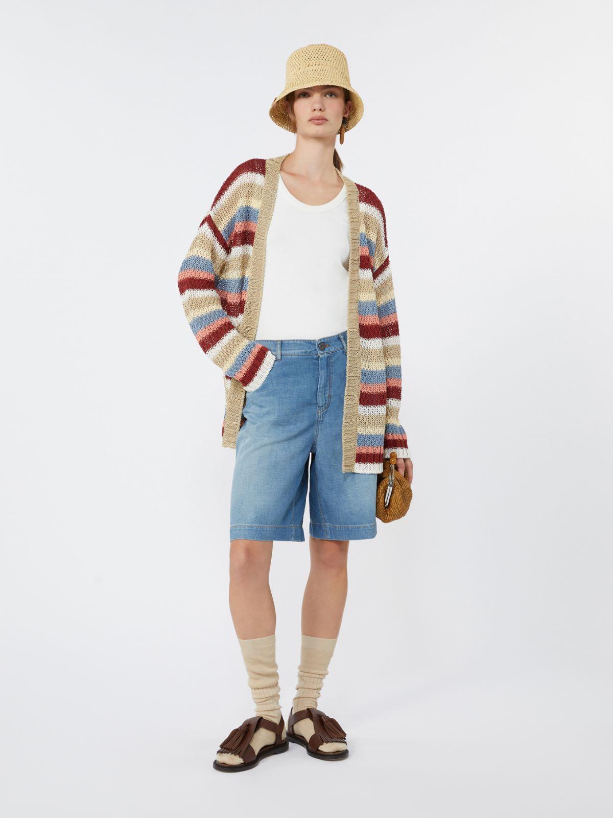 Cotton and linen denim Bermuda shorts by MAX MARA